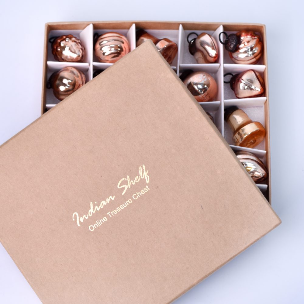 Rose Gold Glass Christmas Ornaments - Glass Ornaments for Decoration and Gift 25 pieces